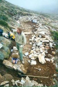 A work in progress, Mt Feathertop summit track.