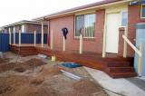 New deck and steps (unfinished).
